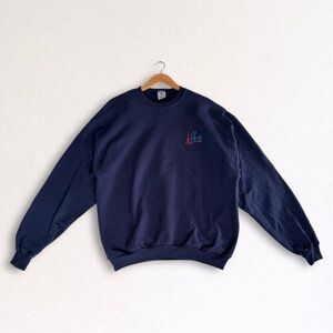 Vintage Paris Las Vegas Embroidered Crewneck Sweatshirt Jerzees Navy Blue XL